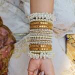 Pearl Sheesha Bangle Set for Women with Pearl and Mirror Work Design