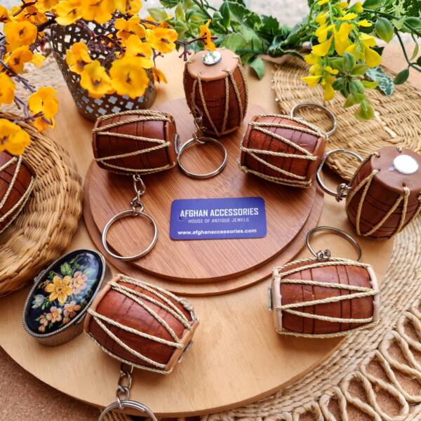 Ethnic Dhol Key Ring with Traditional Punjabi Inspired Design