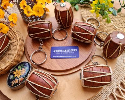 Ethnic Dhol Key Ring with Traditional Punjabi Inspired Design