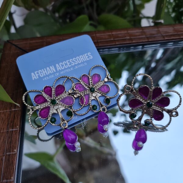 Vintage Gulabi Studs with Matching Ring and Traditional Detailing
