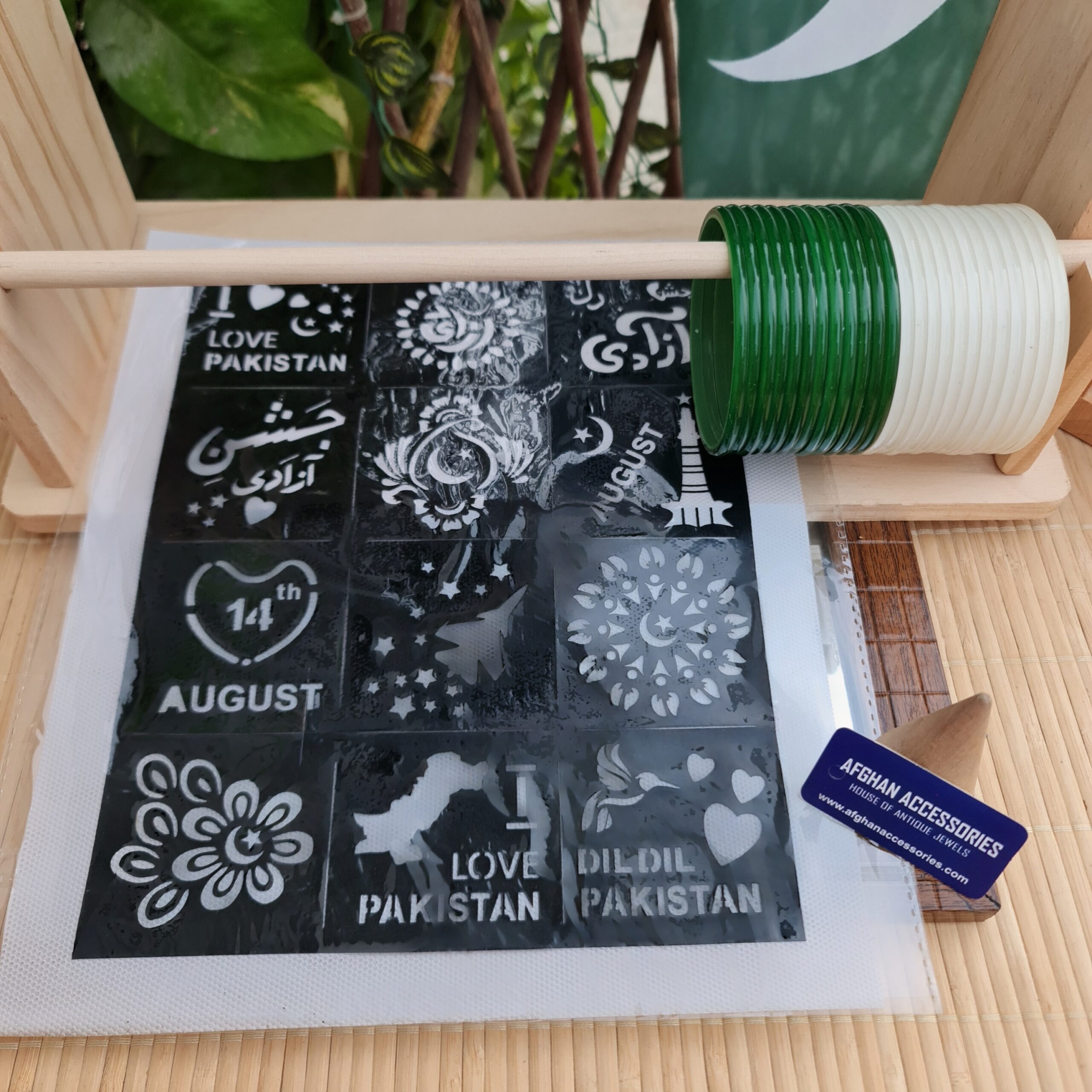 RemasterDirector_1a5c03258 Azadi Deal Stencil and Bangles Set for Women with Trendy Fashion Design