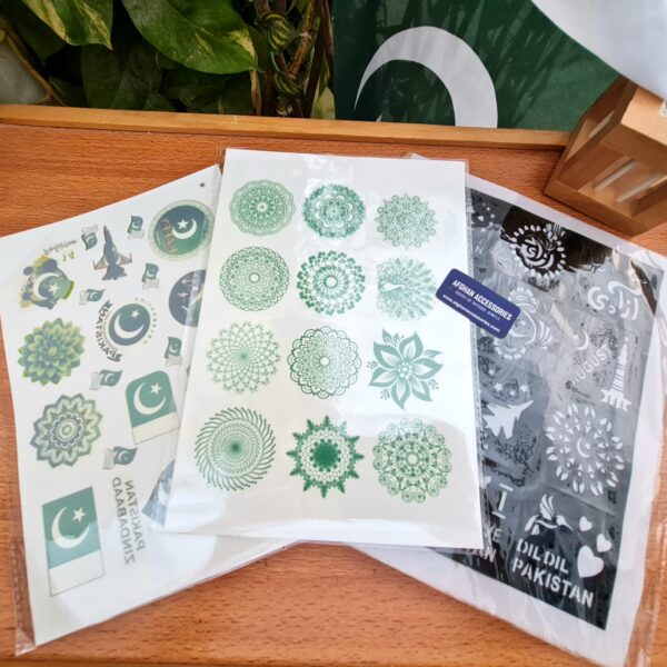 AZADI DEAL Pack of 3 Stencils and Temporary Tattoo Designs