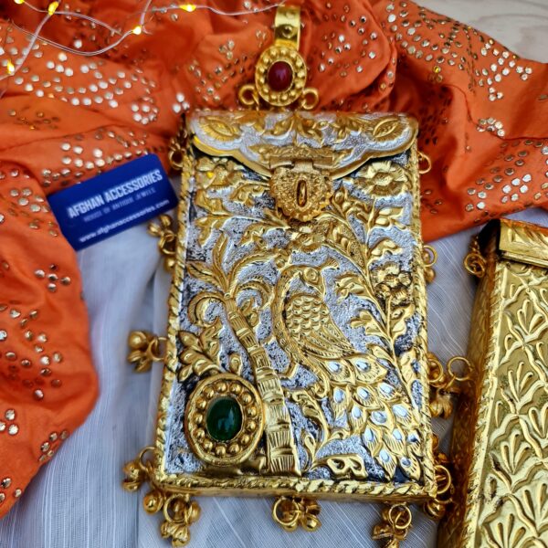 Antique Handcrafted Carved Premium Brass Bag with Intricate Detailing
