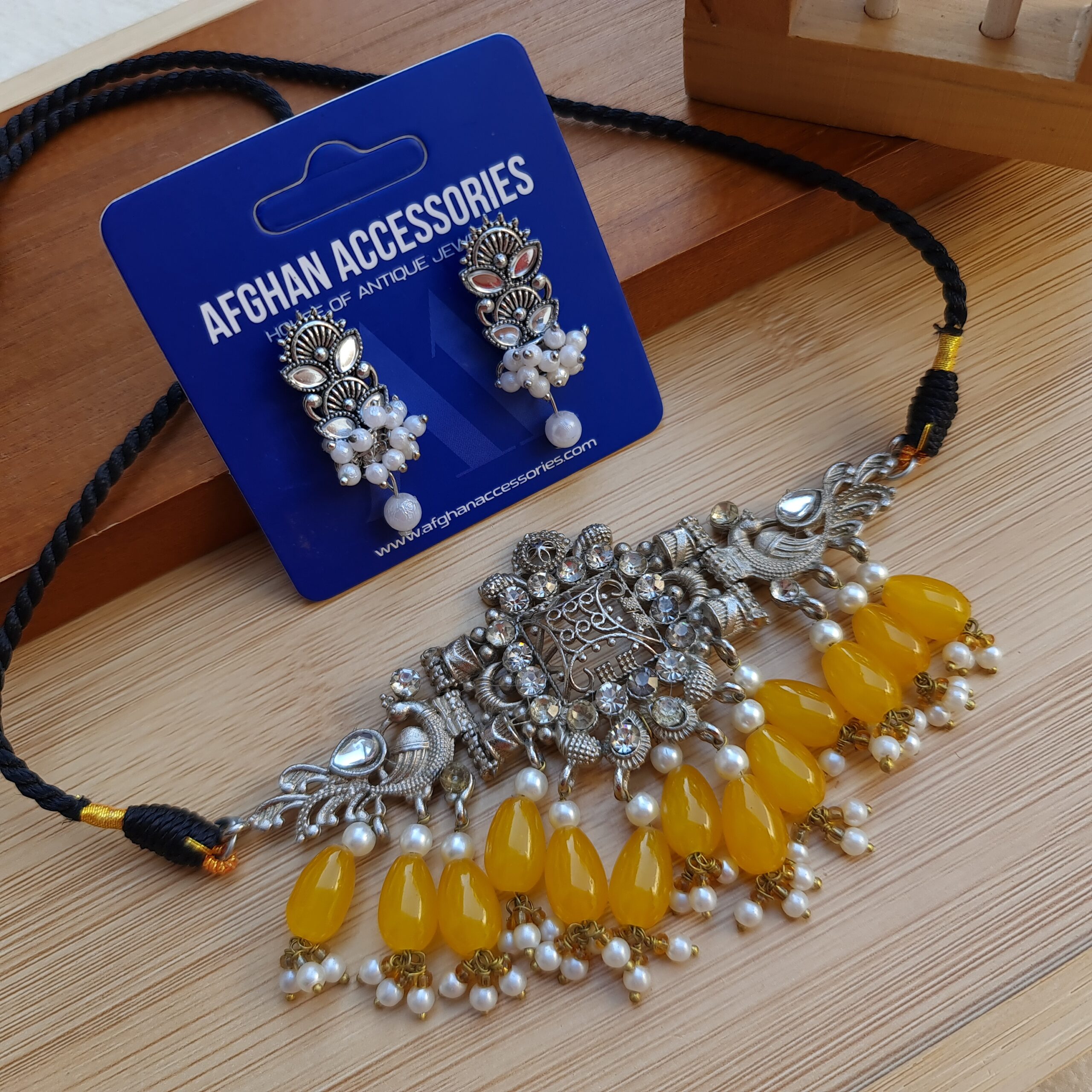 20260222_170703 Antique peacock chokar set yellow color