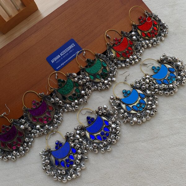 Ethnic Afghan Chandbali with Intricate Traditional Detailing