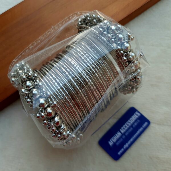 Antique Oxidized Metallic Gajra Bangles Set for Women with Traditional Gajra Design