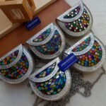 Antique Handcrafted Mosaic Mirror Kundan Bag with Mirror and Kundan Detailing