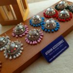 Antique Sheesha Jhumka with Traditional Mirror Detailing