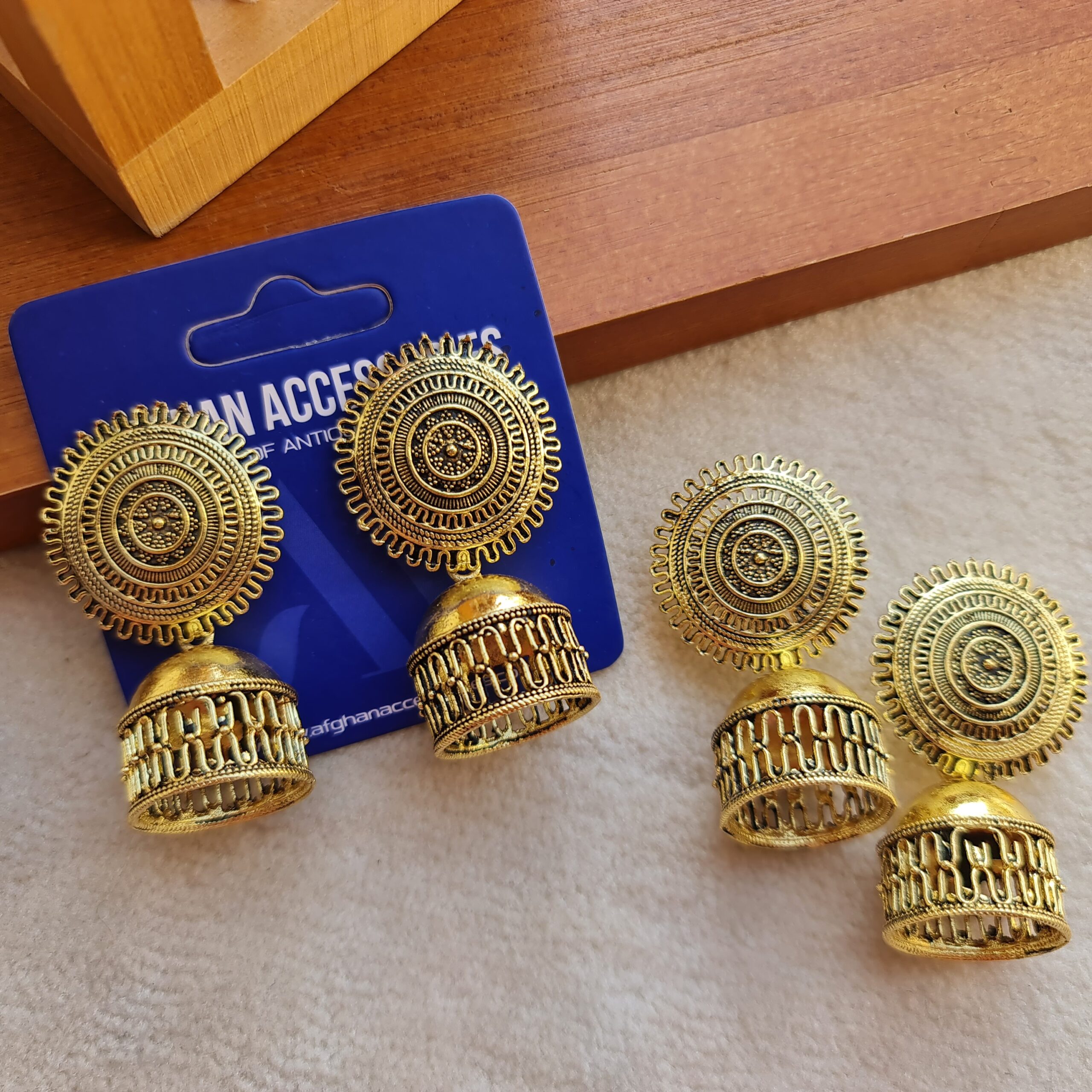 20260419_174044 Antique Gold Carved Jhumka with Intricate Carved Detailing