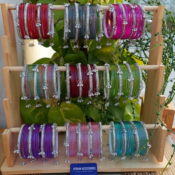 Jelly Bangles Set for Women with Colorful Glossy Design