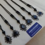 Antique Premium German Silver Carved Gemstone Mala - Image 2