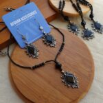 Antique Premium Carved German Silver Gemstone Mala Set - Image 3