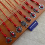 Antique Premium German Silver Carved Gemstone Mala - Image 3