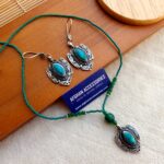 Antique Premium Carved German Silver Gemstone Mala Set - Image 9