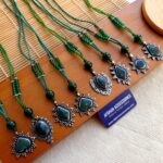Antique Premium German Silver Carved Gemstone Mala - Image 5