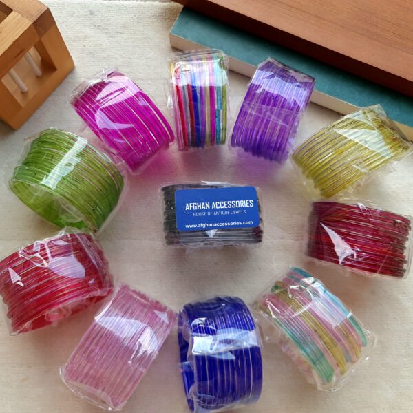 Jelly Bangles 1 Dozen Set for Women with Colorful Glossy Design