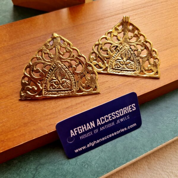 Vintage Carved Stud Earrings with Intricate Traditional Detailing