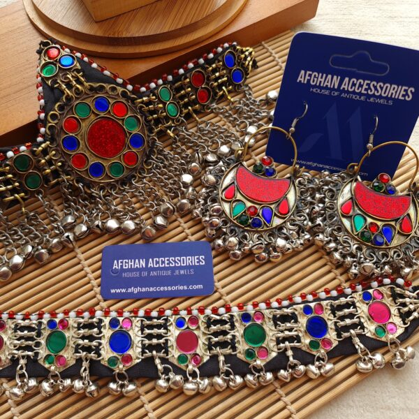 Ethnic Afghan Mathapatti Set with Traditional Afghan-Inspired Detailing
