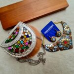 Antique Handcrafted Brass Mosaic Mirror Bag with Mosaic Mirror Set Deal