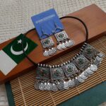Antique oxidized meenakari coin set