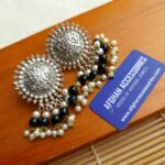 Antique Oxidized Phulkari Earrings - Image 4