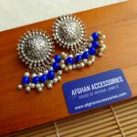 Antique Oxidized Phulkari Earrings - Image 5