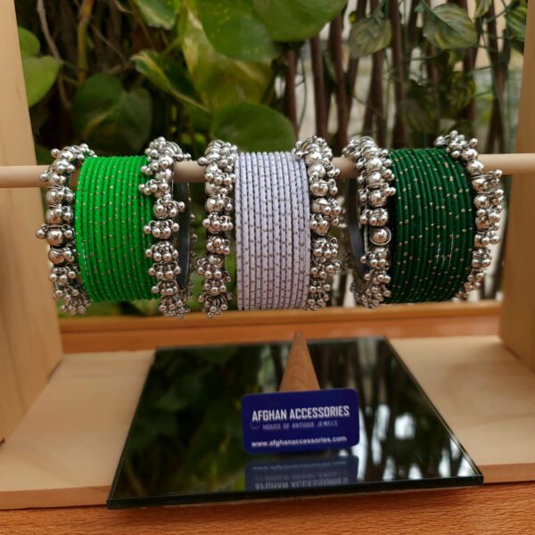 Metallic Gajra Bangles Set for Women with Elegant Traditional Design