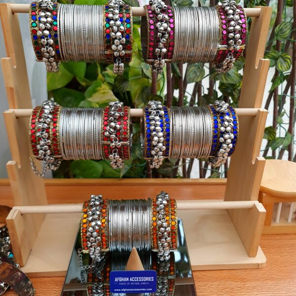 Ethnic Afghan Handcrafted RAQSAM Bangle Set with Traditional Detailing