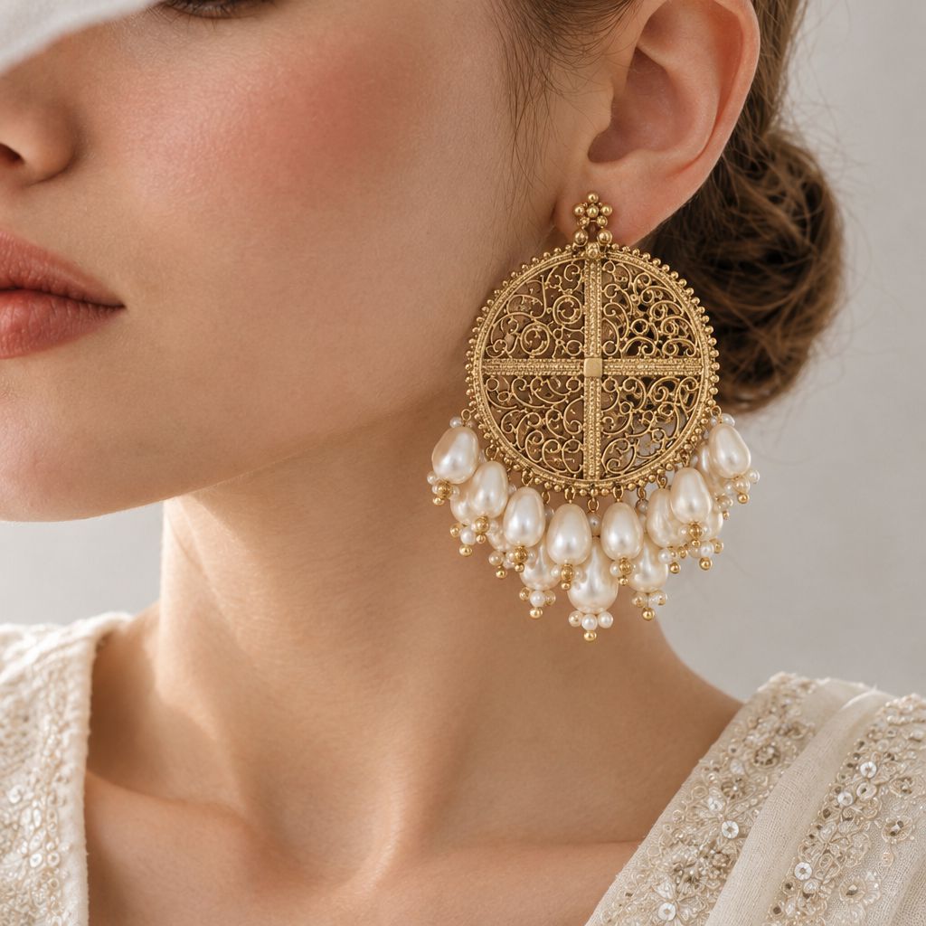 file_00000000703c82118aae4f48a4b24447 Vintage pearl oversized round studs - Image 1